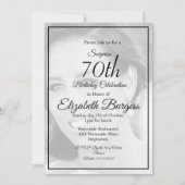 70歳の誕生日写真モノグラム エレガントな誕生日 招待状 (正面)