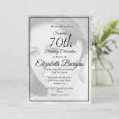 70歳の誕生日写真モノグラム エレガントな誕生日 招待状 (スタンド正面)