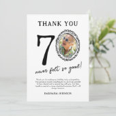 70歳の誕生日写真感謝カード サンキューカード (スタンド正面)