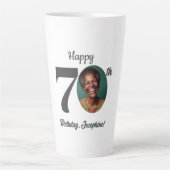 70歳の誕生日写真 カフェラテマグ (正面)