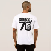 70歳の誕生日名前をカスタムすると写真テンプレートモノ Tシャツ (裏面フル)