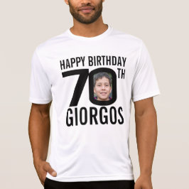 70歳の誕生日名前をカスタムすると写真テンプレートモノ Tシャツ