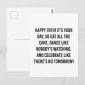 70歳の誕生日名言 ポストカード (正面/裏面)