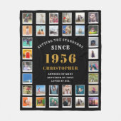 70歳の誕生日家族の思い出フォトコラージュ フリースブランケット (正面)
