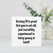 70歳の誕生日引用文 サンキューカード (スタンド正面)