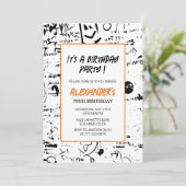 70歳の誕生日招待状メンズグラフィティ絵を描パーティー 招待状 (スタンド正面)