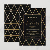 70歳の誕生日招待状 - ゴールド、エレガント、小さい 招待状 (正面/裏面)