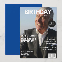 70歳の誕生日招待状 男性 雑誌の表紙 招待状