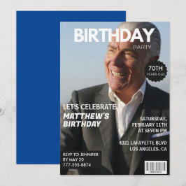 70歳の誕生日招待状 男性 雑誌の表紙 招待状