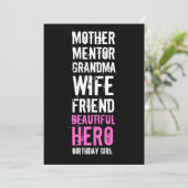 70歳の誕生日招待状 - 素敵なヒーローお母さん 招待状 (スタンド正面)