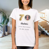 70歳の誕生日金ゴールド写真 Tシャツ