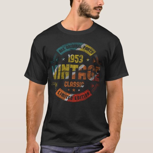 70歳の誕生日飾り メンズ 1953年生まれ Tシャツ (正面)