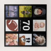 70歳の誕生日70フォトコラージュ男の男性ブラック ジグソーパズル (横)