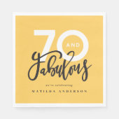 70歳の誕生日70歳が良いモダン スタンダードランチョンナプキン (正面)