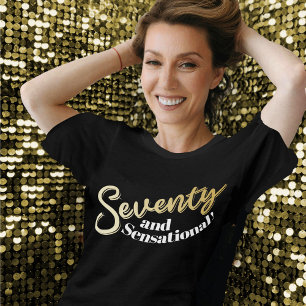70歳の誕生日70歳とセンセーショナルな金ゴールド トライブレンドTシャツ