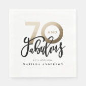 70歳の誕生日70歳は良い金ゴールド モダン スタンダードランチョンナプキン (正面)