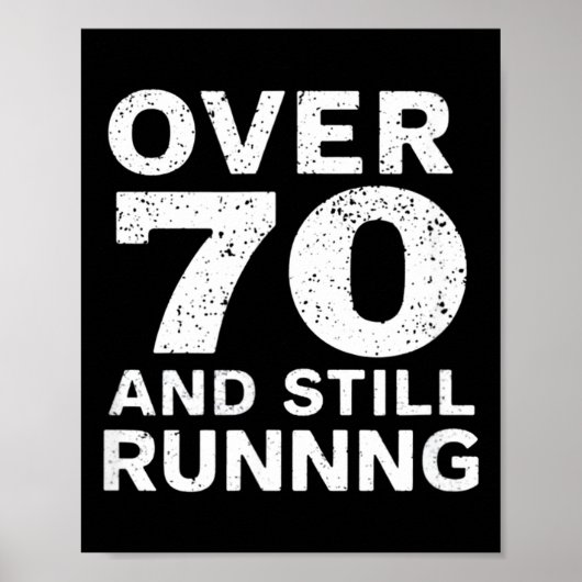 70歳の誕生日 おじさんランナー 丘を越えて 70回走る ポスター (正面)