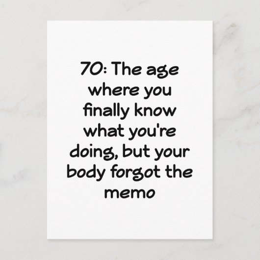 70歳の誕生日 おちゃめな tribute to セブン デケード ポストカード (正面)