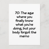 70歳の誕生日 おてんばなお祝い ポストカード (正面)