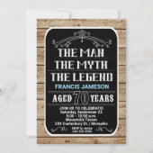 70歳の誕生日 おとこ 伝説 英雄 70年 招待状 (正面)
