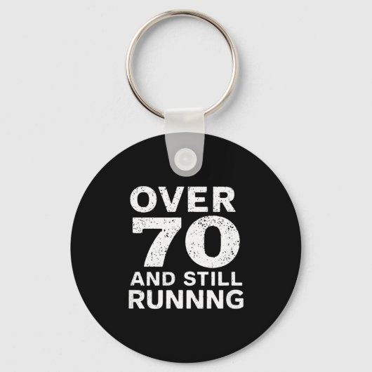 70歳の誕生日 お年寄りランナー ヒルを越えて 70ラン キーホルダー (正面)