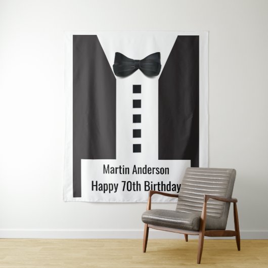 70歳の誕生日 🎉 エレガントなタキシード タペストリー (インサイチュ)