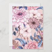 70歳の誕生日 エレガント モダン フラワー 招待状 (裏面)