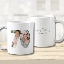 70歳の誕生日 カスタム2枚の写真入りマグカップ コーヒーマグカップ