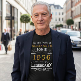 70歳の誕生日 クラシック ヴィンテージ 1956年 レジェンダリーブラック Tシャツ