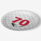 70歳の誕生日 ゴルフボール デザイン 紙皿 (アングル)