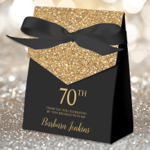 70歳の誕生日 ゴールドラメ ありがとう