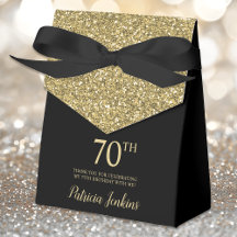 70歳の誕生日 ゴールドラメ ありがとう