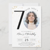 70歳の誕生日 ゴールド招待状 写真付き 招待状 (正面)