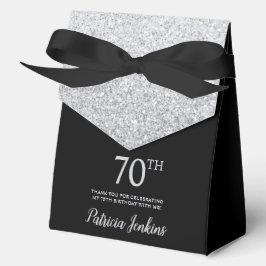 70歳の誕生日 シルバーグリッターのお礼 フェイバーボックス