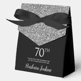 70歳の誕生日 シルバーグリッターのお礼 フェイバーボックス