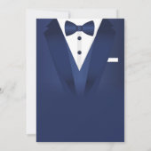 70歳の誕生日 スパイ スーツ ブラック タイ ネイビー ご招待 招待状 (裏面)