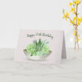 70歳の誕生日 テラッツォの多肉植物 カード (黄色い花)