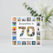 70歳の誕生日 デザイン 自分の写真 コラージュ 招待状 (スタンド正面)