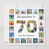 70歳の誕生日 デザイン 自分の写真 コラージュ 招待状 (正面)