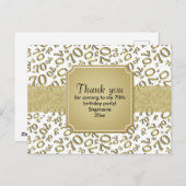 70歳の誕生日 ナンバーパターン ブラック/ホワイト ポストカード (正面/裏面)