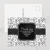 70歳の誕生日 ナンバーパターン 黒/白 ポストカード (正面/裏面)