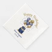 70歳の誕生日 ネイビーブルー 風船 ケーキ (コーナー)