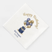 70歳の誕生日 ネイビーブルー 風船 ケーキ (コーナー)