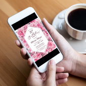 70歳の誕生日 ピンクのバラの花のParty 招待状