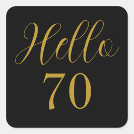 70歳の誕生日 ブラック ゴールド 誕生日パーティー スクエアシール