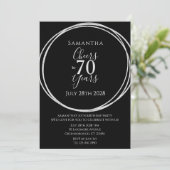 70歳の誕生日 ブラック シルバー で乾杯 70周年パーティー 招待状 (スタンド正面)