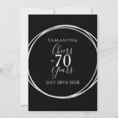 70歳の誕生日 ブラック シルバー で乾杯 70周年パーティー 招待状 (裏面)