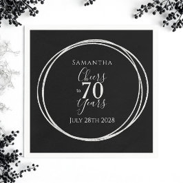 70歳の誕生日 ブラック シルバー チェアーズ 70周年 パーティー スタンダードカクテルナプキン