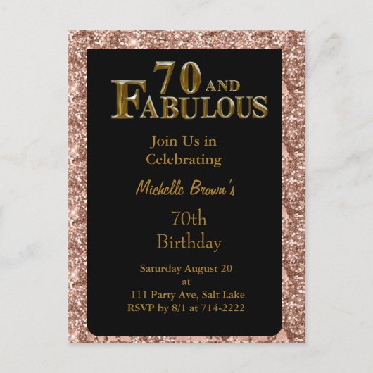 70歳の誕生日 ポストカード (正面)