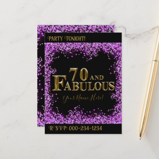 70歳の誕生日 ポストカード (正面/裏面インサイチュ)